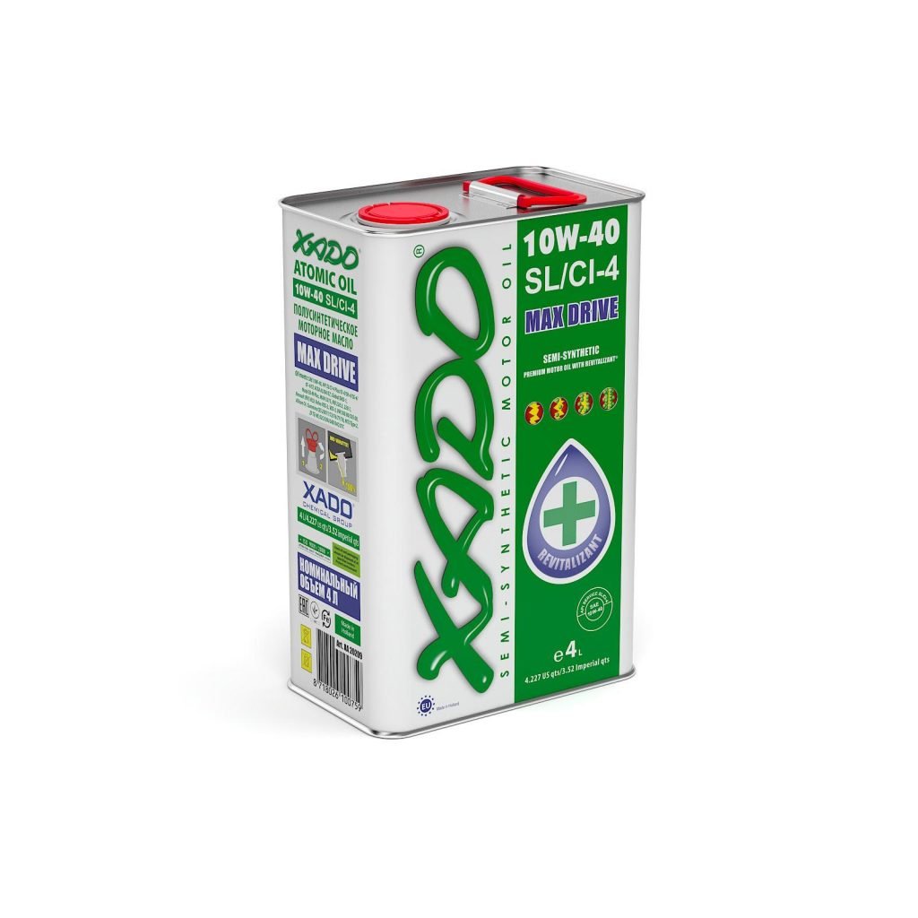 XADO-alyva-Atomic-Oil-10W-40-SLCI-4-Max-Drive-tepalas-4-litrai XADO alyva Atomic Oil 10W-40 SL/CI-4 Max Drive 4 litrai
