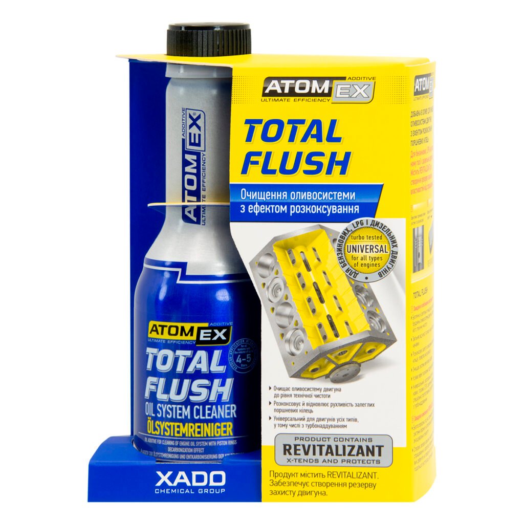 Atomex Total Flush - alyvos sistemos valiklis Atomex Total Flush - alyvos sistemos valiklis